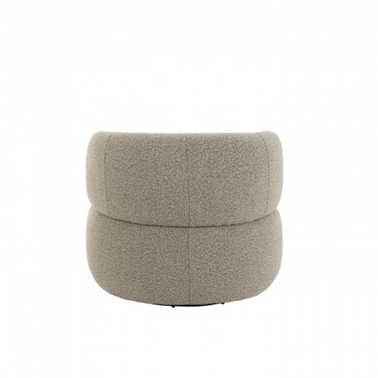 Jolipa Fauteuil Pivotant Rond Mousse Taupe.
