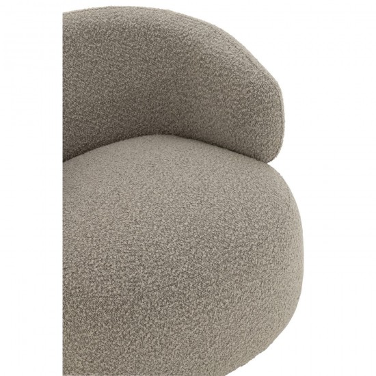 J-Line J Line fauteuils Fauteuil Pivotant Rond Mousse Taupe.