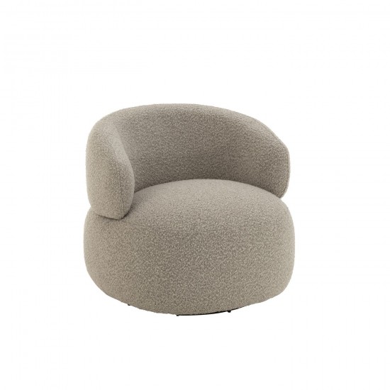 J Line Fauteuil Pivotant Rond Mousse Taupe L82xB85xH73 cm JLine 50796 by Jolipa 50796.