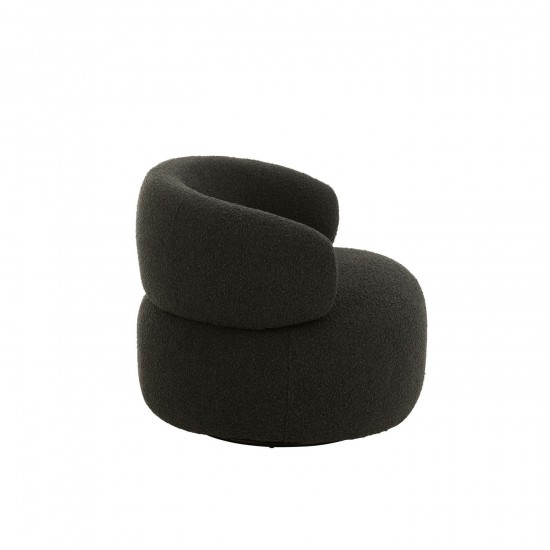 J-Line J Line fauteuils Jolipa Fauteuil Pivotant Rond Mousse Noir.