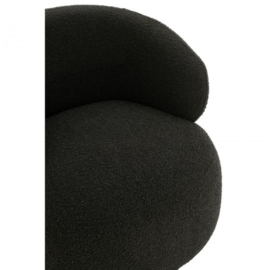 J-Line J Line fauteuils Fauteuil Pivotant Rond Mousse Noir.