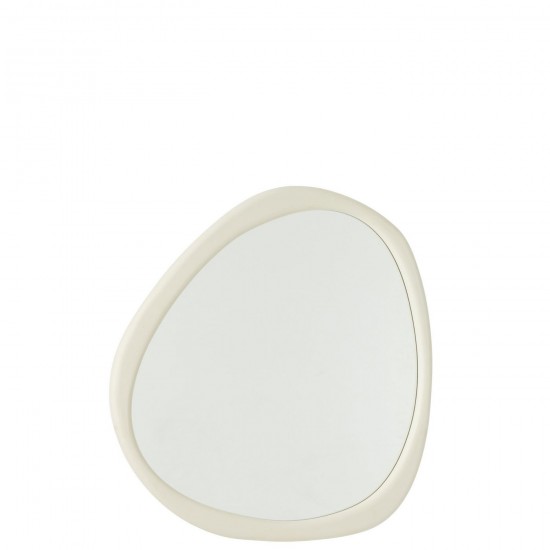 J Line Miroir Mural Moderna Mdf Miroir Blanc Medium L76xB80xH3 cm JLine 50801 by Jolipa 50801.