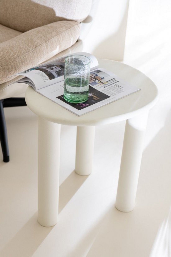 J-Line Tavolino Bali Mdf/Pvc Bianco Small.
