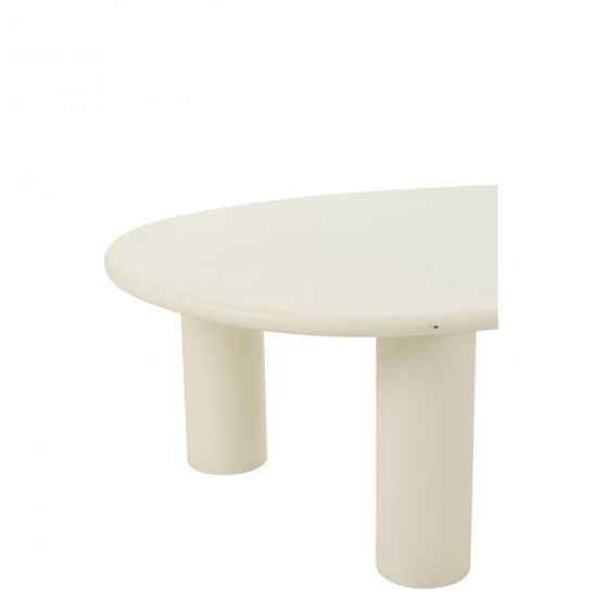 J-Line J Line tables d appoint bouts de canapé Table D Appoint Bali Mdf Pvc Blanc Large.
