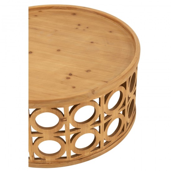 J-Line J Line tables de salon basse Jolipa Table Basse Sculpte Bois D Epicea Mdf Naturel.