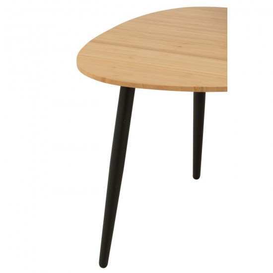 J-Line J Line tables d appoint bouts de canapé Jolipa Set 3 Table Gigogne Palette Bambou Metal Naturel Noir.