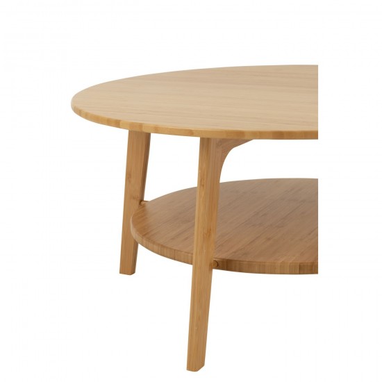 J-Line J Line tables d appoint bouts de canapé Jolipa Table D Appoint Rond Bambou Naturel Large.