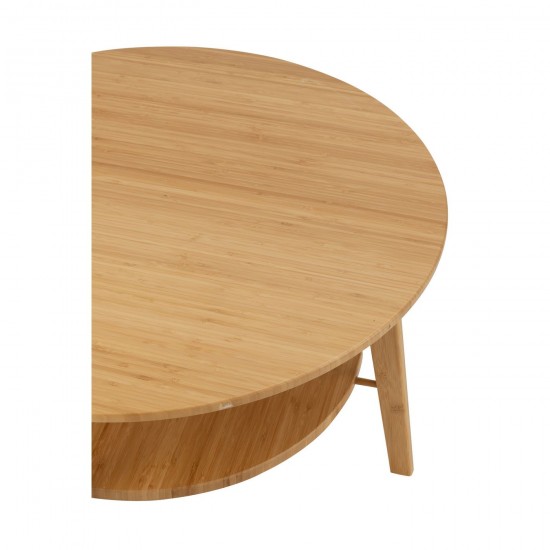 Jolipa Table D Appoint Rond Bambou Naturel Large.
