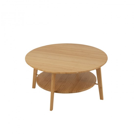 J Line Table D'Appoint Rond Bambou Naturel Large L80xB80xH40 cm JLine 50842 by Jolipa 50842.