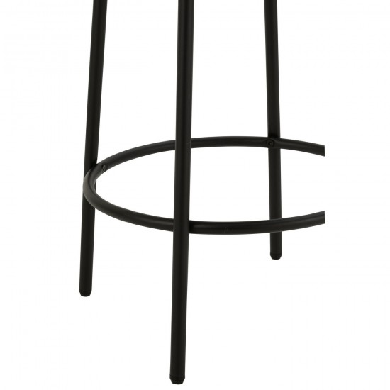 J-Line J Line chaises tabourets de bar Jolipa Tabouret De Bar Boucle Contreplaque Polyester Blanc Noir.