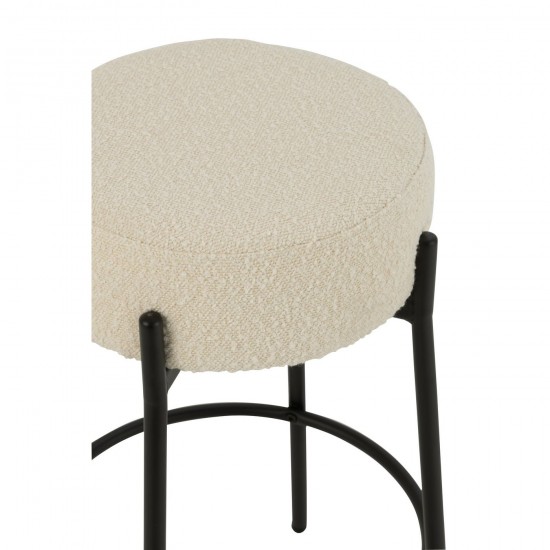 Jolipa Tabouret De Bar Boucle Contreplaque Polyester Blanc Noir.