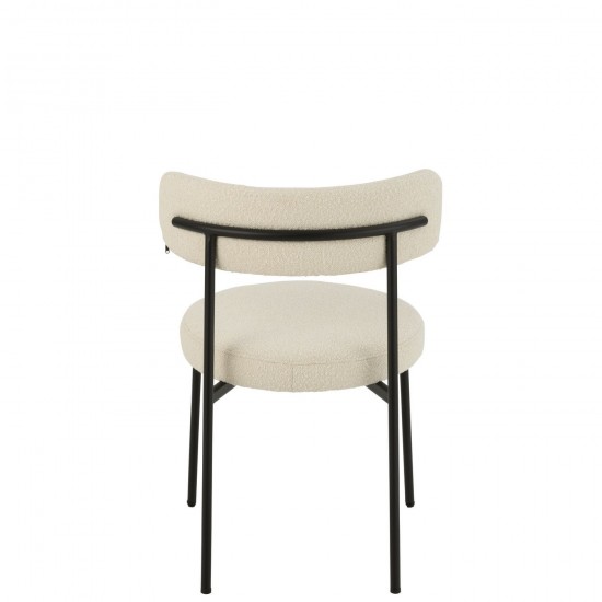 Jolipa Chaise Boucle Contreplaque Polyester Blanc Noir.