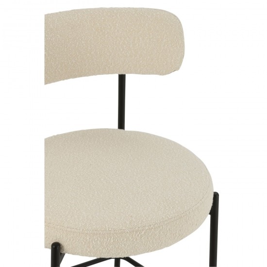 J-Line J Line chaises tabourets de bar Chaise De Bar Boucle Contreplaque Polyester Blanc Noir.