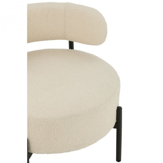 J-Line J Line chaises lounges Chaise Lounge Boucle Contreplaque Polyester Blanc Noir.