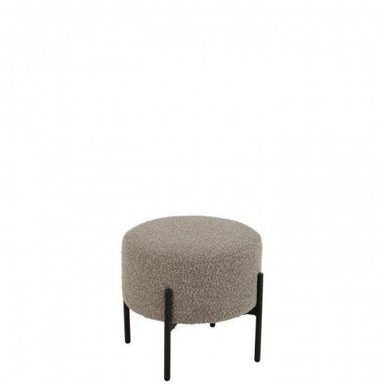 J Line Tabouret Contreplaque Polyester Gris Noir L44xB44xH42 cm JLine 50854 by Jolipa 50854.