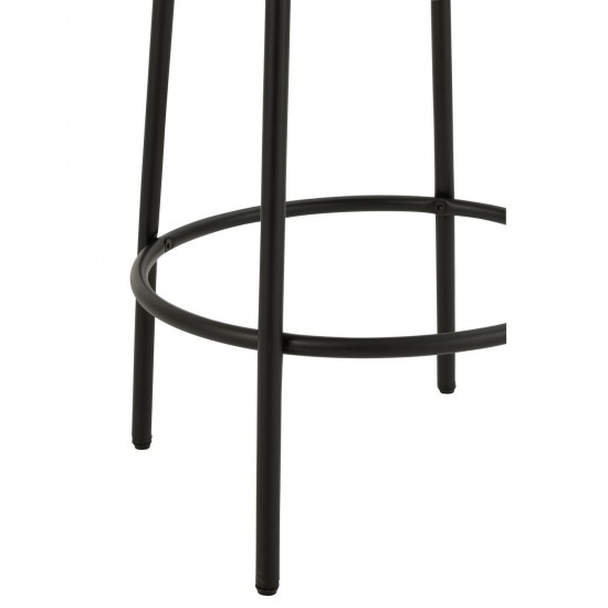 J-Line J Line chaises tabourets de bar Jolipa Tabouret De Bar Boucle Contreplaque Polyester Gris Noir.
