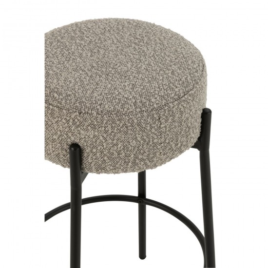Jolipa Tabouret De Bar Boucle Contreplaque Polyester Gris Noir.