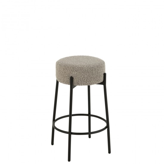 J Line Tabouret De Bar Boucle Contreplaque Polyester Gris Noir L41xB41xH67 cm JLine 50855 by Jolipa 50855.
