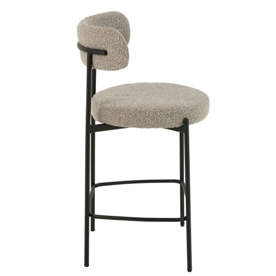 J-Line J Line chaises tabourets de bar Jolipa Chaise De Bar Boucle Contreplaque Polyester Gris Noir.