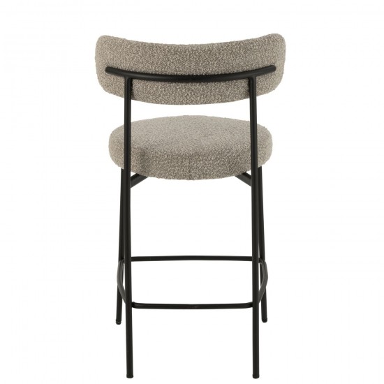 Jolipa Chaise De Bar Boucle Contreplaque Polyester Gris Noir.