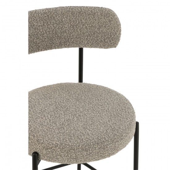 J-Line J Line chaises tabourets de bar Chaise De Bar Boucle Contreplaque Polyester Gris Noir.