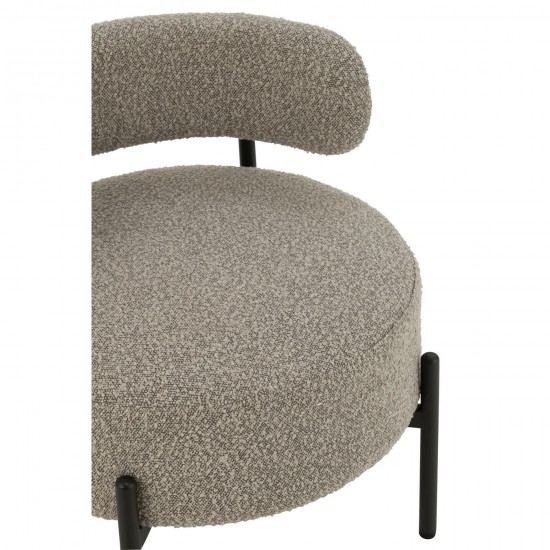 J-Line J Line chaises lounges Chaise Lounge Boucle Conterplaque Polyester Gris Noir.