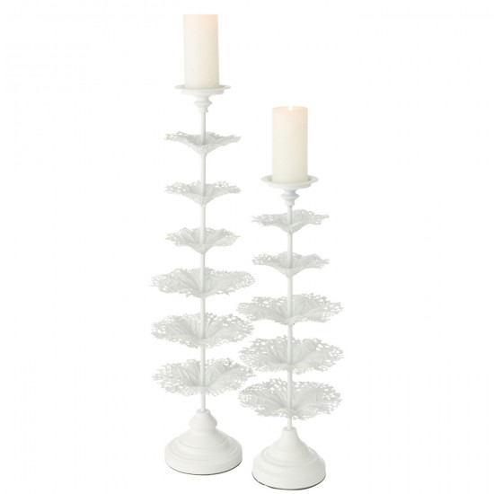 Jolipa Photophore Arbre Metal Blanc Large.