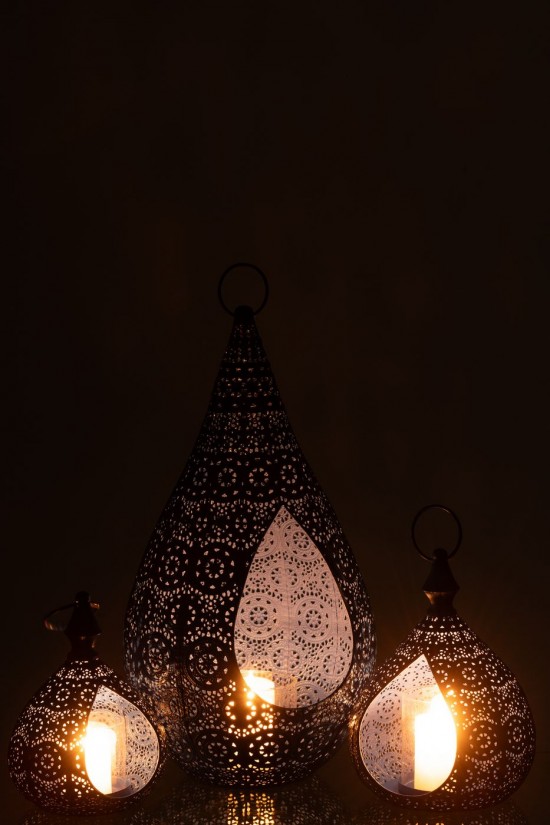 J-Line J Line photophores Photophore Drop Metal Verre Bleu Large.