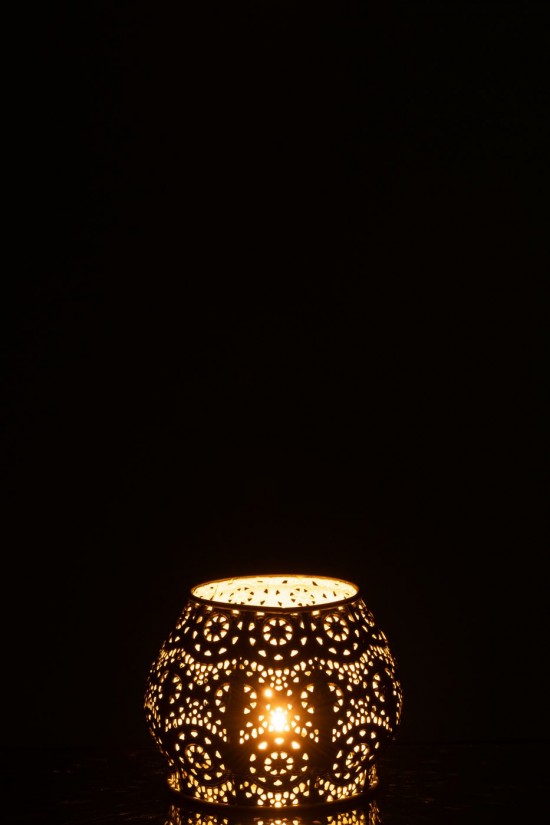 J-Line J Line photophores Jolipa Photophore Cylindre Metal Verre Jaune Small.