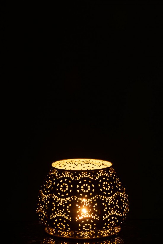 J-Line J Line photophores Jolipa Photophore Cylindre Metal Verre Jaune Large.