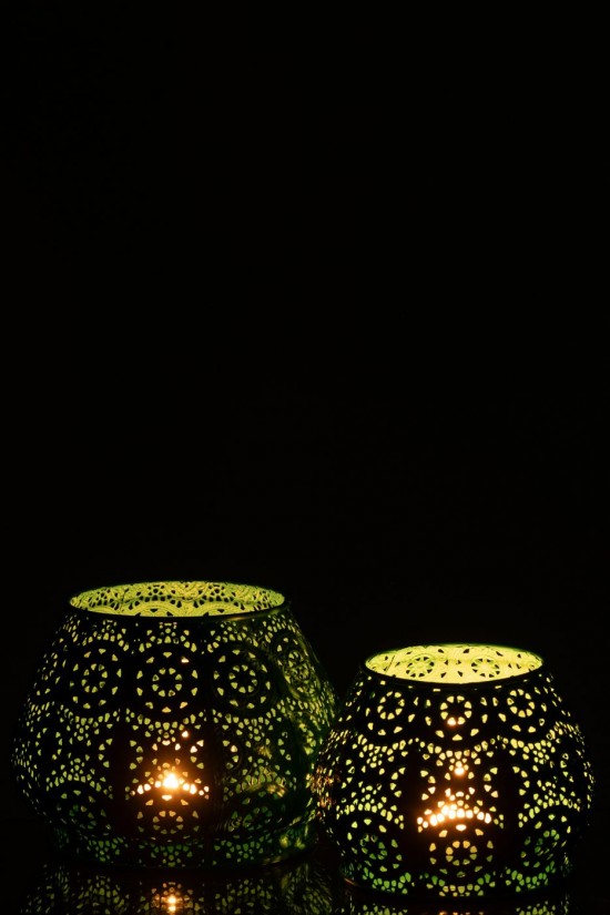 J-Line J Line photophores Photophore Cylindre Metal Verre Cyan Large.