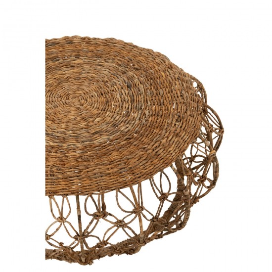 J-Line J Line tables de salon basse Jolipa Table Basse Soucoupe Fer Feuille De Bananier Naturel.