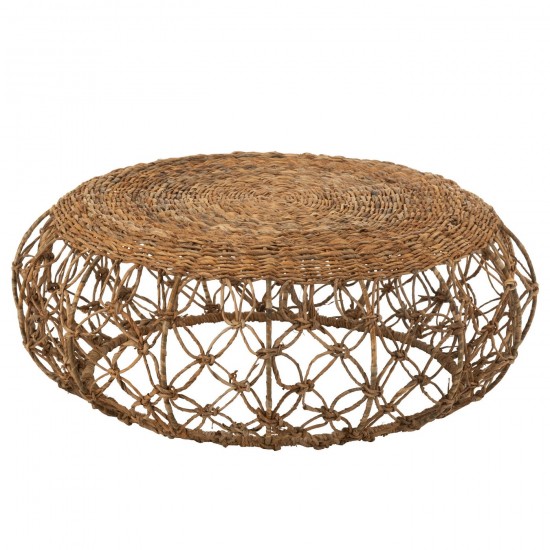 J Line Table Basse Soucoupe Fer Feuille De Bananier Naturel L60xB60xH35 cm JLine 50983 by Jolipa 50983.