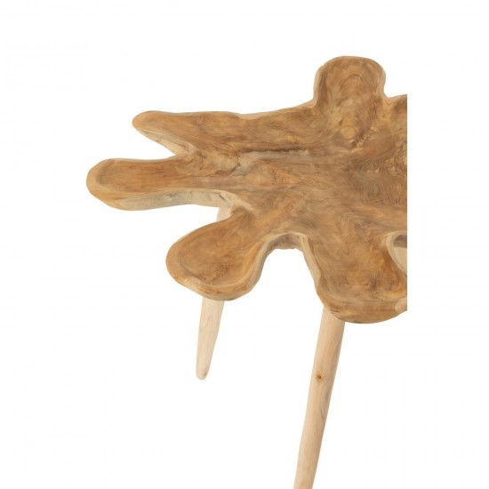 J-Line J Line tables d appoint bouts de canapé Jolipa Set 2 Tables Gigognes Splash Bois De Teck Naturel.