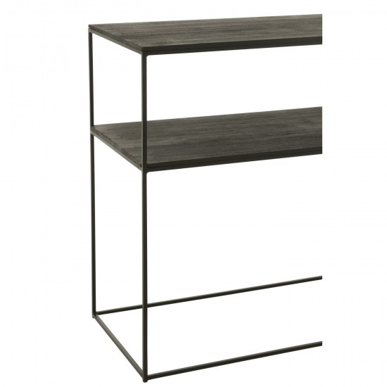 Jolipa Console Rectangle Bois Recycle Metal Noir.