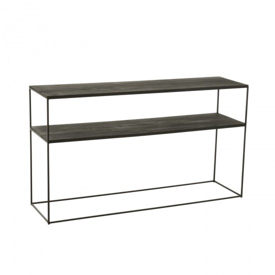 J Line Console Rectangle Bois Recycle Metal Noir L140xB40xH80 cm JLine 50993 by Jolipa 50993.