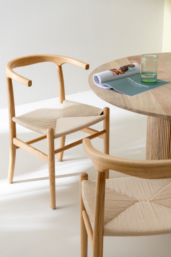 J-Line Sedia Toon Legno Di Faggio/Corda Naturale.