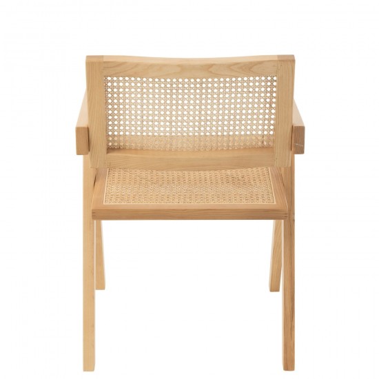 Jolipa Chaise Grid Bois De Frene Rotin Naturel.