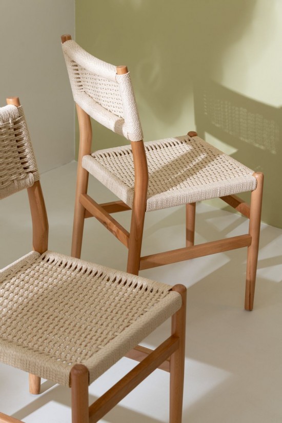 J-Line Sedia Lap Legno Di Faggio/Corda Naturale.