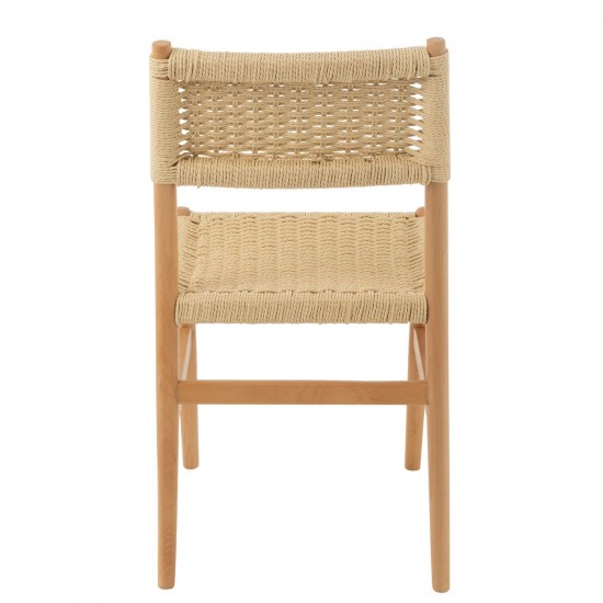 Jolipa Chaise Lap Bois De Hetre Corde Naturel.