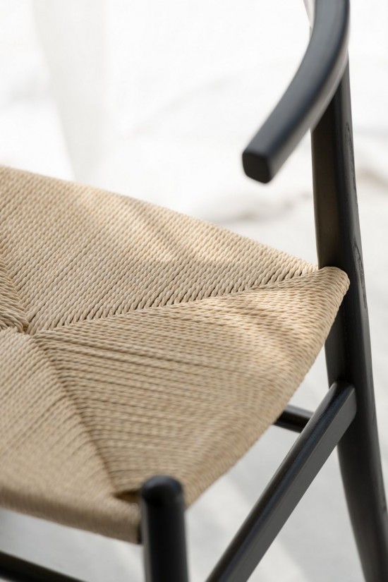 J-Line Sedia Toon Legno Di Faggio/Corda Nero.