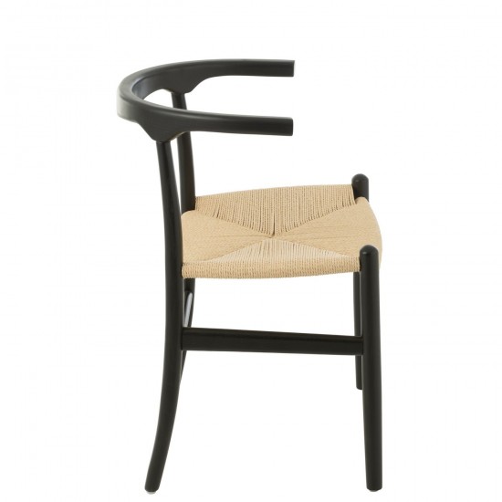 J-Line J Line chaises de repas Jolipa Chaise Toon Bois De Hetre Corde Noir.