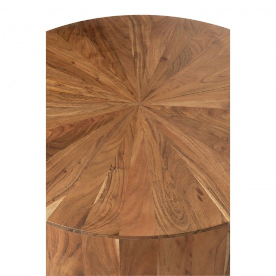 Jolipa Table Basse Rond Bois D Acacia Mdf Naturel.