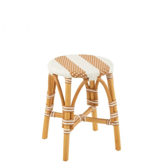 J Line Tabouret Live Rotin Plastique Naturel Blanc L33xB33xH45 cm JLine 51099 by Jolipa 51099.