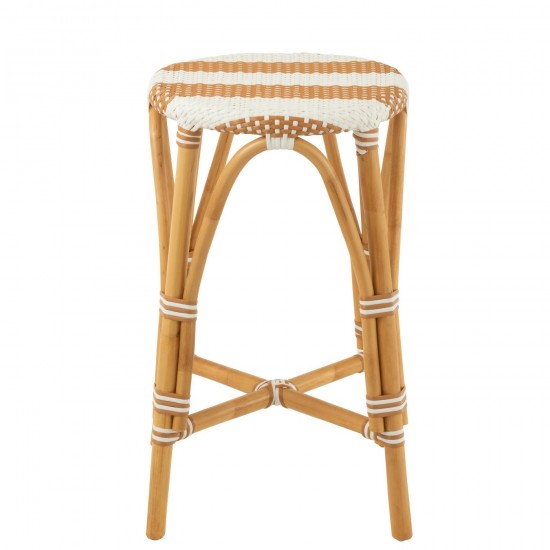 J-Line J Line chaises tabourets de bar Jolipa Tabouret De Bar Live Rotin Plastique Naturel Blanc.