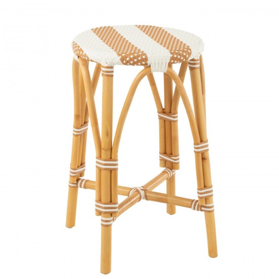 J Line Tabouret De Bar Live Rotin Plastique Naturel Blanc L38xB38xH65 cm JLine 51100 by Jolipa 51100.