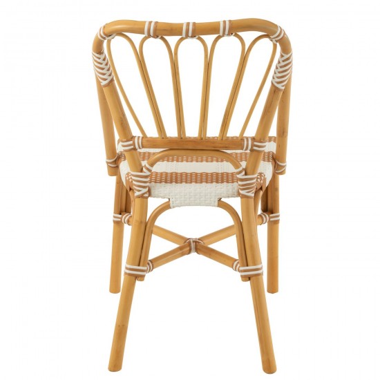 Jolipa Chaise Live Rotin Plastique Naturel Blanc.