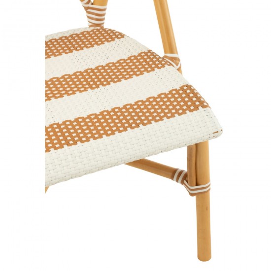 J-Line J Line chaises de repas Chaise Live Rotin Plastique Naturel Blanc.