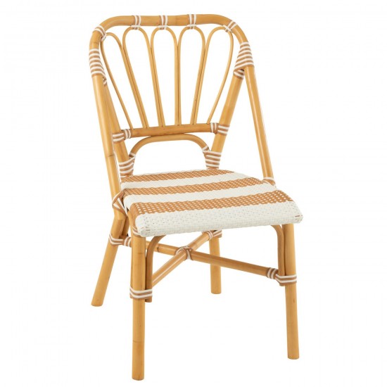 J Line Chaise Live Rotin Plastique Naturel Blanc L47xB56xH85 cm JLine 51101 by Jolipa 51101.