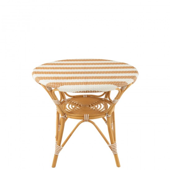 J-Line J Line tables a manger de repas Jolipa Table Live Rotin Plastique Naturel Blanc.